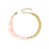 Natural stone and metal spliced AB chain bracelet Natural stone crystal stainless steel bracelet Beads Chain Bracelet jewelry