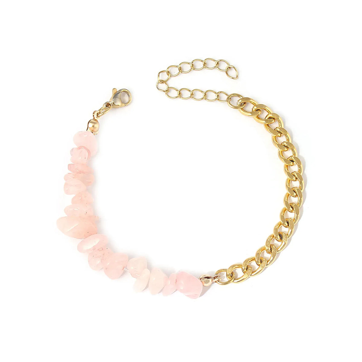 Natural stone and metal spliced AB chain bracelet Natural stone crystal stainless steel bracelet Beads Chain Bracelet jewelry