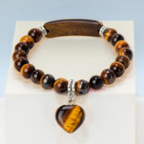 Natural Stone Crystal Bracelets Strand  Heart Italian Charm Beaded Matching Love Moonstone  Jade Summer For Women Jewelry Gift