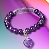 Natural Stone Crystal Bracelets Strand  Heart Italian Charm Beaded Matching Love Moonstone  Jade Summer For Women Jewelry Gift