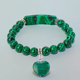Natural Stone Crystal Bracelets Strand  Heart Italian Charm Beaded Matching Love Moonstone  Jade Summer For Women Jewelry Gift