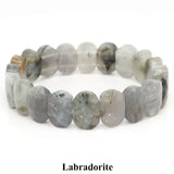 Natural Stone Square Beads Strand Bracelets Amethyst Rose Quartz Healing Crystal Rectangle Bangle Women Gemstone Jewelry Gifts