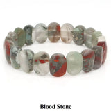 Natural Stone Square Beads Strand Bracelets Amethyst Rose Quartz Healing Crystal Rectangle Bangle Women Gemstone Jewelry Gifts