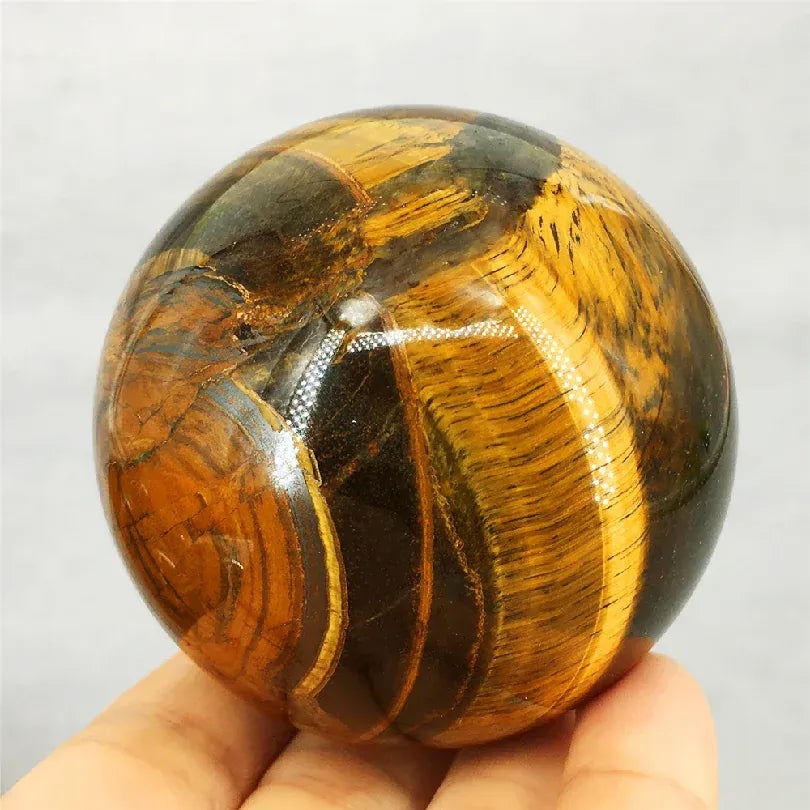 Natural Tiger Eye Crystal Ball Polished Yellow Tiger Eye Sphere for Home Decor Feng Shui Healing Raw Stone Decorative Orb
