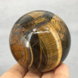 Natural Tiger Eye Crystal Ball Polished Yellow Tiger Eye Sphere for Home Decor Feng Shui Healing Raw Stone Decorative Orb
