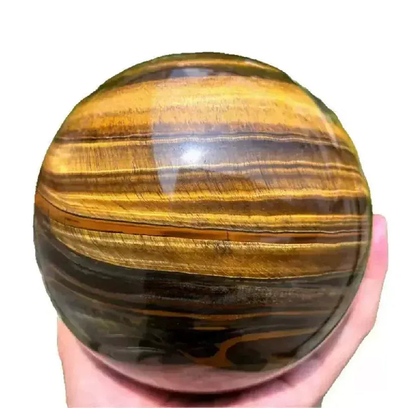 Natural Tiger Eye Crystal Ball Polished Yellow Tiger Eye Sphere for Home Decor Feng Shui Healing Raw Stone Decorative Orb