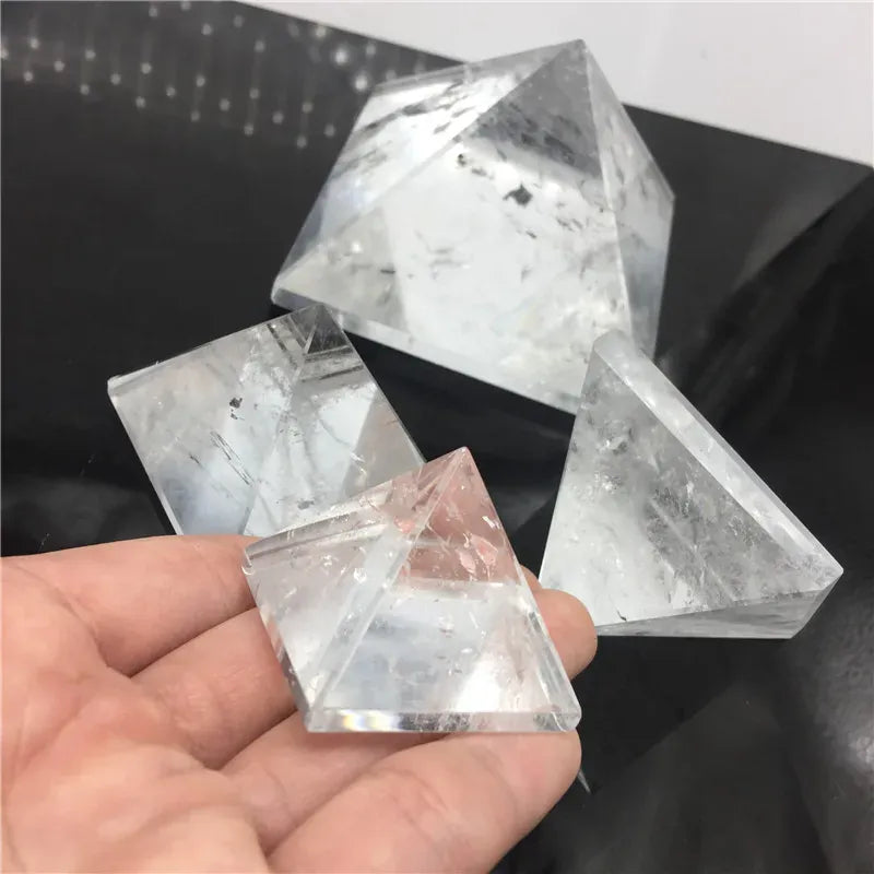 Natural Transparent Quartz Crystal Pyramid Clear Reiki Healing Natural white crystal Pyramid raw stone polishing BB03