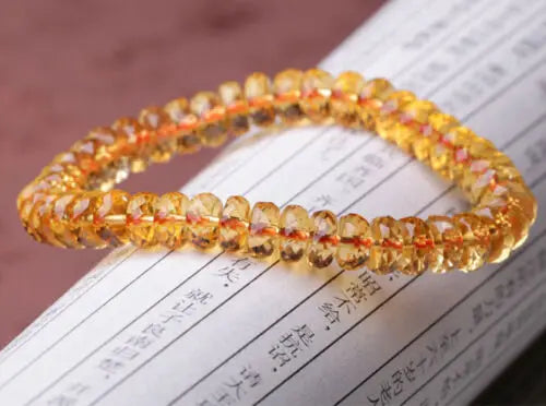 Natural Yellow Citrine Quartz Gemstone Clear Abacus Beads Bracelet Women 7mm 8mm 9mm 10mmBrazil Wealthy Stone Best Gift AAAAA
