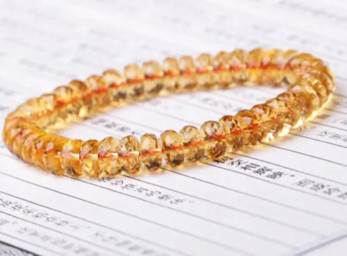 Natural Yellow Citrine Quartz Gemstone Clear Abacus Beads Bracelet Women 7mm 8mm 9mm 10mmBrazil Wealthy Stone Best Gift AAAAA