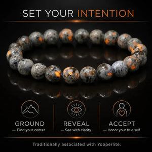 Natural Yooperlite Stone Bracelet, Fluorescent Gemstone Stretch Bead Bracelet for Women and Men