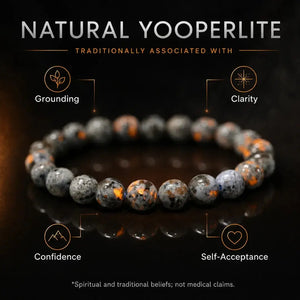Natural Yooperlite Stone Bracelet, Fluorescent Gemstone Stretch Bead Bracelet for Women and Men