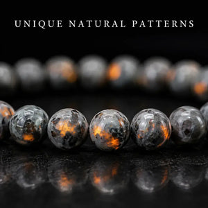 Natural Yooperlite Stone Bracelet, Fluorescent Gemstone Stretch Bead Bracelet for Women and Men