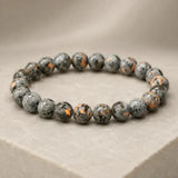 Natural Yooperlite Stone Bracelet, Fluorescent Gemstone Stretch Bead Bracelet for Women and Men