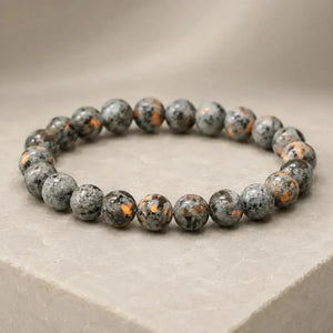 Natural Yooperlite Stone Bracelet, Fluorescent Gemstone Stretch Bead Bracelet for Women and Men
