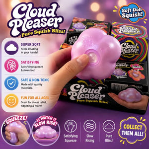 NeeDoh Cloud Pleaser Squishy Cube, Slow Rising Sensory Stress Relief Fidget Toy