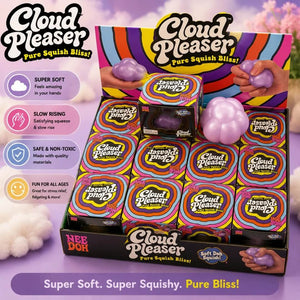 NeeDoh Cloud Pleaser Squishy Cube, Slow Rising Sensory Stress Relief Fidget Toy