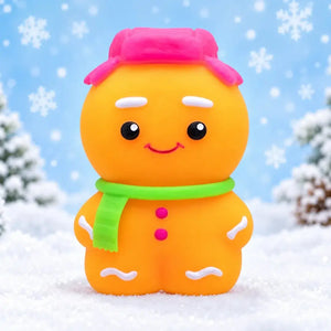 NeeDoh Ginger Glowman Crunchy Squishy Toy – Glow-in-the-Dark Holiday Stress Ball, 3.5 Inch