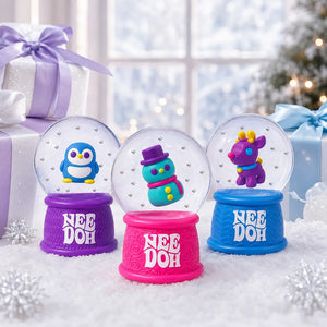 NeeDoh Glitter Snow Globe Squishy Fidget Toy, Flowing Sensory Crunch Stress Relief Squeeze