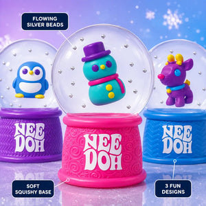 NeeDoh Glitter Snow Globe Squishy Fidget Toy, Flowing Sensory Crunch Stress Relief Squeeze