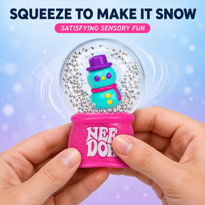 NeeDoh Glitter Snow Globe Squishy Fidget Toy, Flowing Sensory Crunch Stress Relief Squeeze