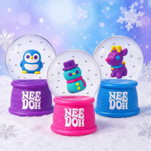 NeeDoh Glitter Snow Globe Squishy Fidget Toy, Flowing Sensory Crunch Stress Relief Squeeze