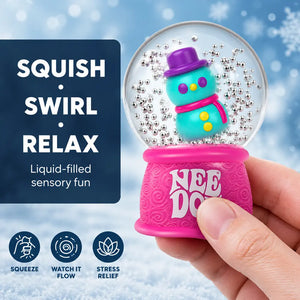 NeeDoh Glitter Snow Globe Squishy Fidget Toy, Flowing Sensory Crunch Stress Relief Squeeze
