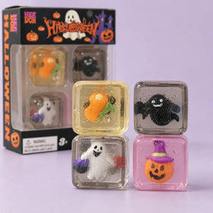 NeeDoh Halloween Teenie Nice Cube 4-Pack, Mini Squishy Sensory Fidget Toy Set