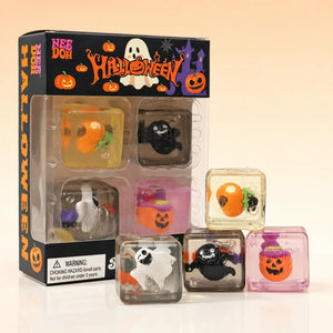 NeeDoh Halloween Teenie Nice Cube 4-Pack, Mini Squishy Sensory Fidget Toy Set