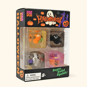 NeeDoh Halloween Teenie Nice Cube 4-Pack, Mini Squishy Sensory Fidget Toy Set