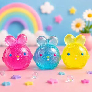 NeeDoh Jelly Hops Bunny Squishy Fidget Toy, Soft Gel Sensory Stress Relief Squeeze