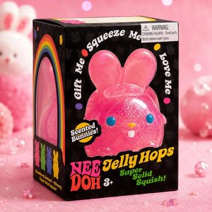 NeeDoh Jelly Hops Bunny Squishy Fidget Toy, Soft Gel Sensory Stress Relief Squeeze