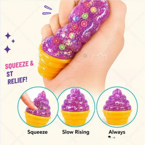 NeeDoh Nice Cream Cone Glitter Squishy Sensory Fidget Toy