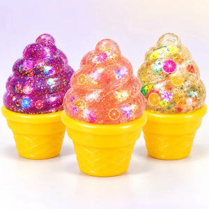 NeeDoh Nice Cream Cone Glitter Squishy Sensory Fidget Toy