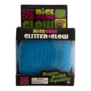 NeeDoh Nice Cube Glitter & Glow - Super Solid Satisfying Squishy Fidget Toy Ages 3+