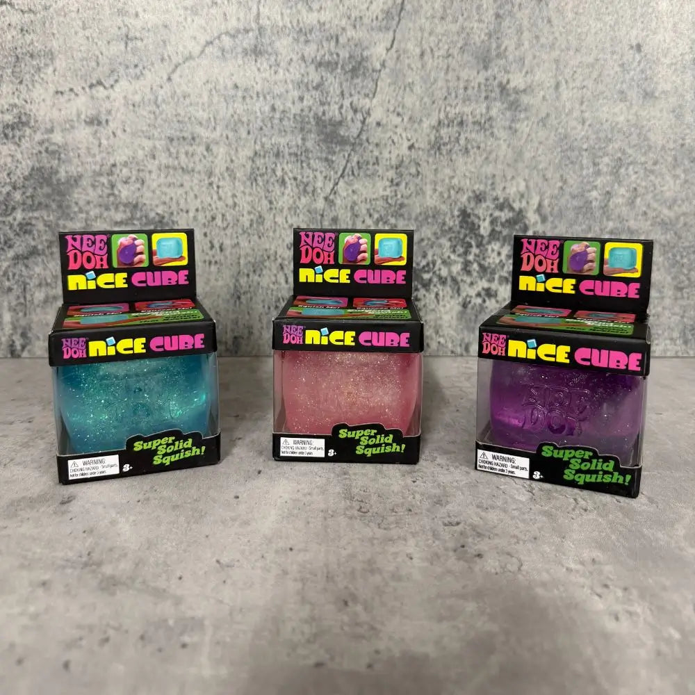 NeeDoh Nice Cube Glitter Super Solid Squish Sensory Fidget Toy
