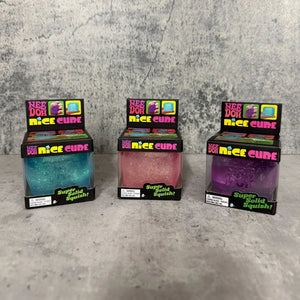 NeeDoh Nice Cube Glitter Super Solid Squish Sensory Fidget Toy