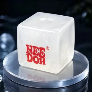 NeeDoh Nice Cube Glow in the Dark Squishy Fidget Toy, Slow Rising Glitter Sensory Stress Relief