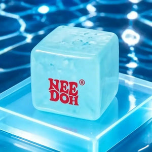 NeeDoh Nice Cube Glow in the Dark Squishy Fidget Toy, Slow Rising Glitter Sensory Stress Relief