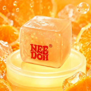 NeeDoh Nice Cube Glow in the Dark Squishy Fidget Toy, Slow Rising Glitter Sensory Stress Relief