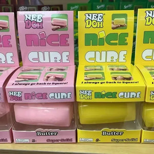 NeeDoh Nice Cube Squishy Fidget Toy, Sensory Stress Relief Cube for Adults and Kids, Desk Focus Tool