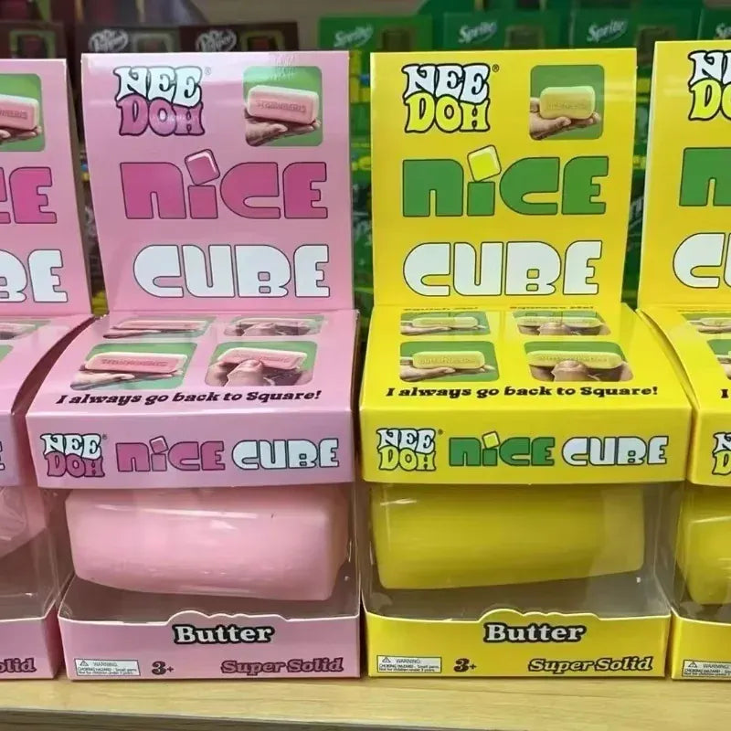 NeeDoh Nice Cube Squishy Fidget Toy, Sensory Stress Relief Cube for Adults and Kids, Desk Focus Tool