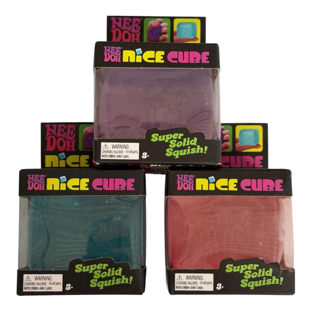 NeeDoh Nice Cube – Super Solid Satisfying Squishy Fidget Toy, Assorted Colors, Ages 3+