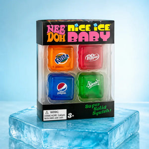 NeeDoh Nice Ice Baby 4-Pack Squishy Cubes, Super Solid Sensory Fidget Set