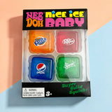 NeeDoh Nice Ice Baby 4-Pack Squishy Cubes, Super Solid Sensory Fidget Set