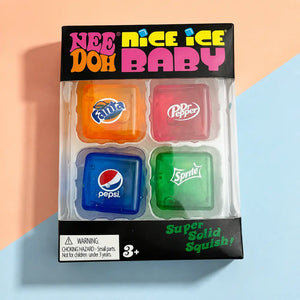 NeeDoh Nice Ice Baby 4-Pack Squishy Cubes, Super Solid Sensory Fidget Set