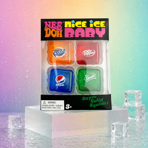 NeeDoh Nice Ice Baby 4-Pack Squishy Cubes, Super Solid Sensory Fidget Set