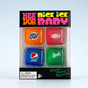 NeeDoh Nice Ice Baby 4-Pack Squishy Cubes, Super Solid Sensory Fidget Set