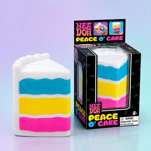 NeeDoh Peace O' Cake Squishy Fidget Toy, Rainbow Cake & Pizza Sensory Stress Relief Squeeze