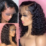 (Nemesis) Deep Wave Bob Human Hair HD Lace Front Wig 13x4 or 4x4, 230% Density, Brazilian Hair, 14–16 Inch
