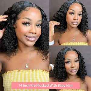 (Nemesis) Deep Wave Bob Human Hair HD Lace Front Wig 13x4 or 4x4, 230% Density, Brazilian Hair, 14–16 Inch
